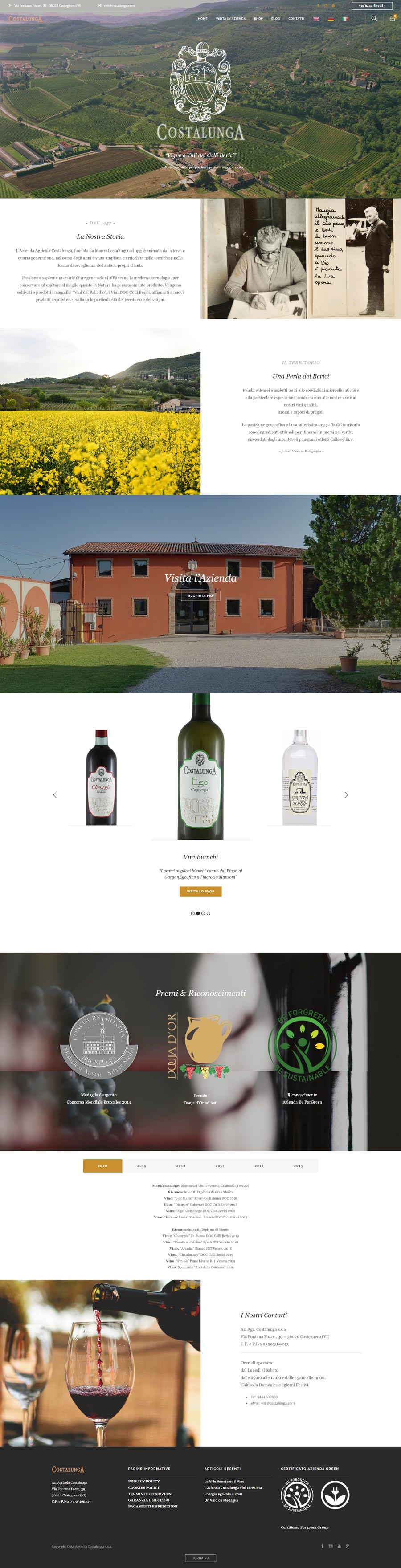 sito web costalunga vini, ecommerce vino